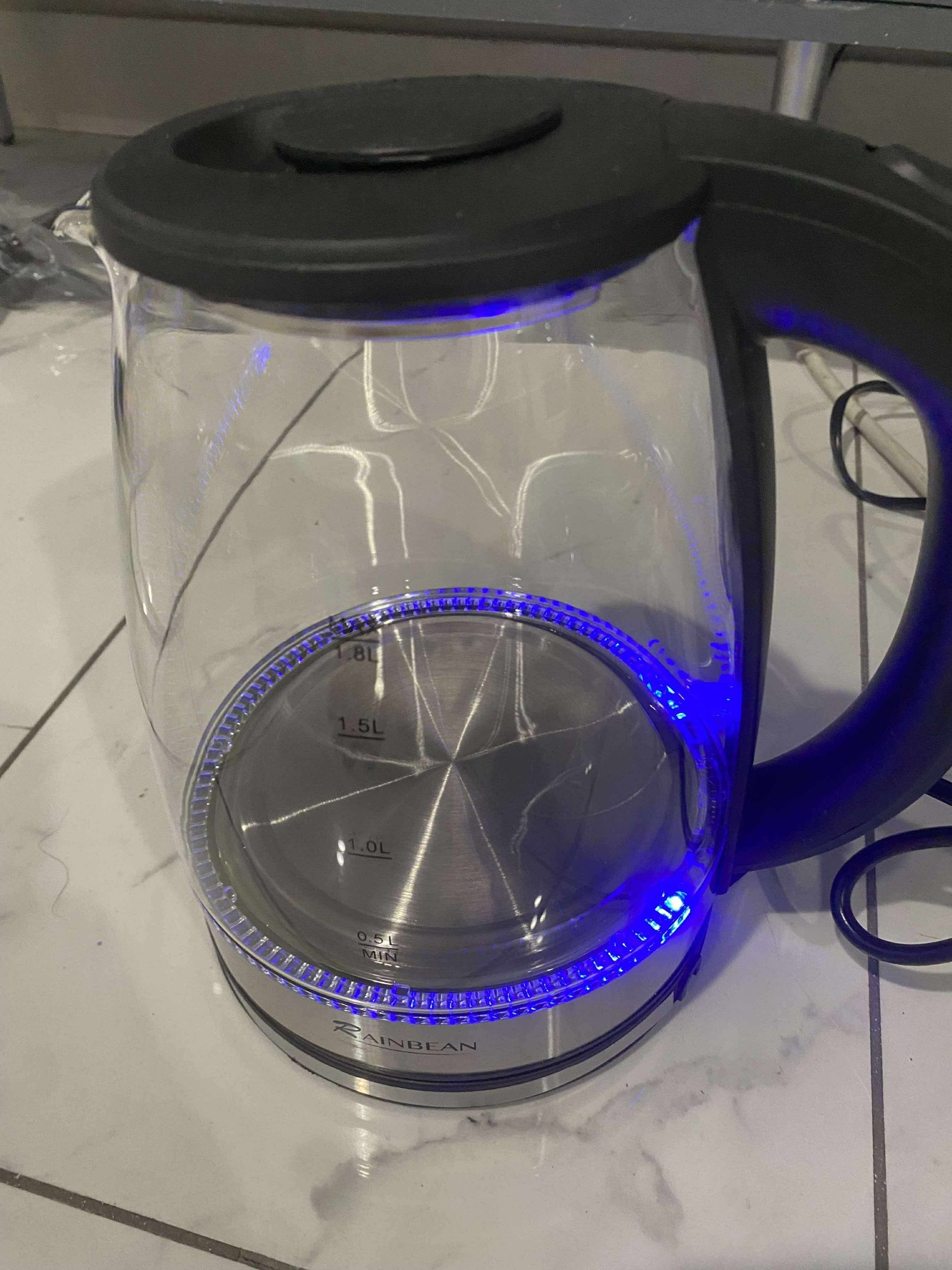 Rainbean 1.8L Electric Kettle Glass Water Boiler LED Light Auto Shut Off