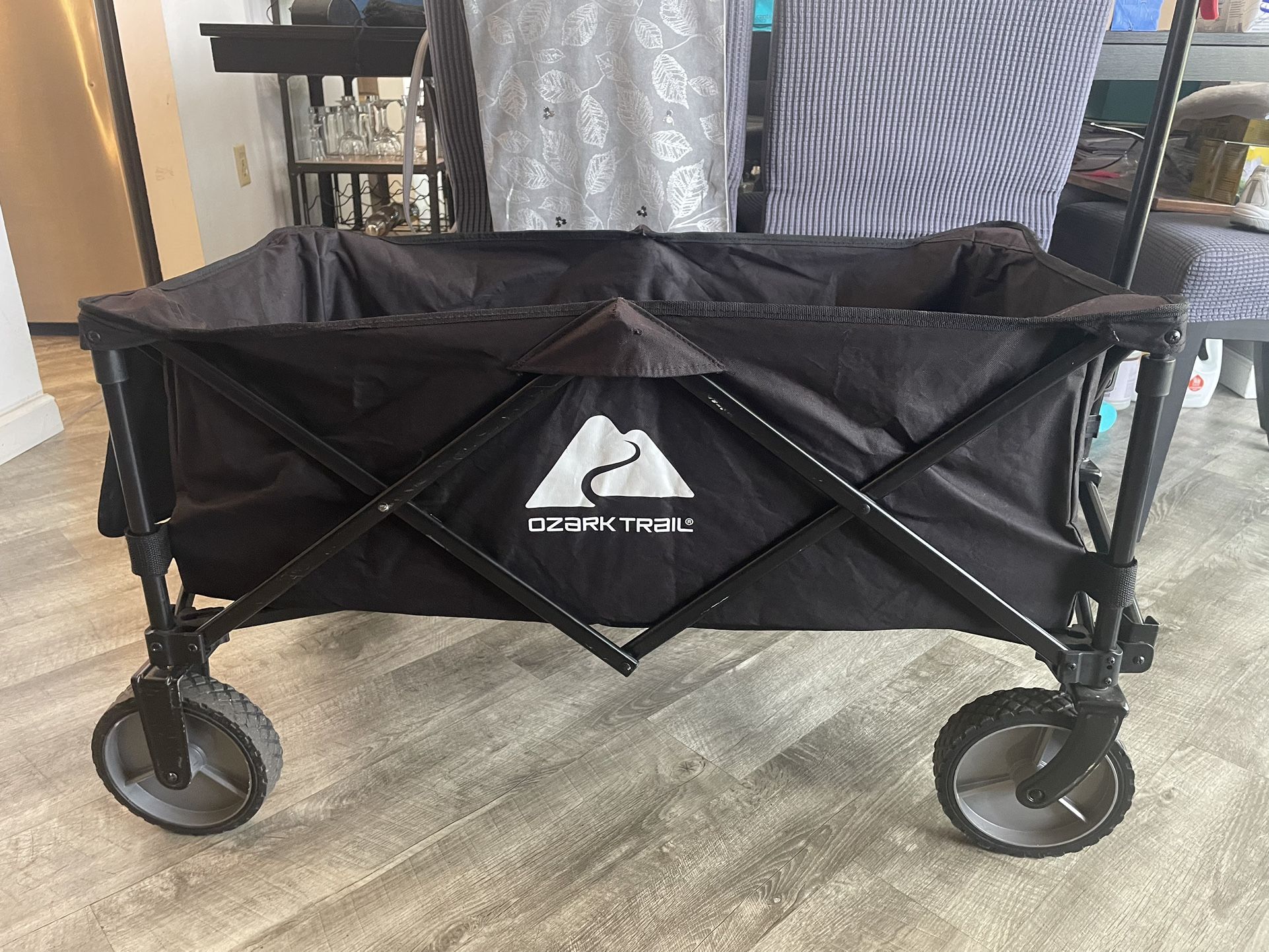 Ozark Trail Multi-Purpose Big Bucket Cart, Black Collapsible  Wagon, Height 24"