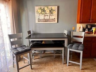 Dining set with storage bench