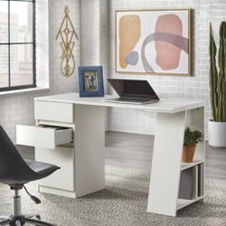 New White Writing Computer Office Desk with 3 Storage Drawers