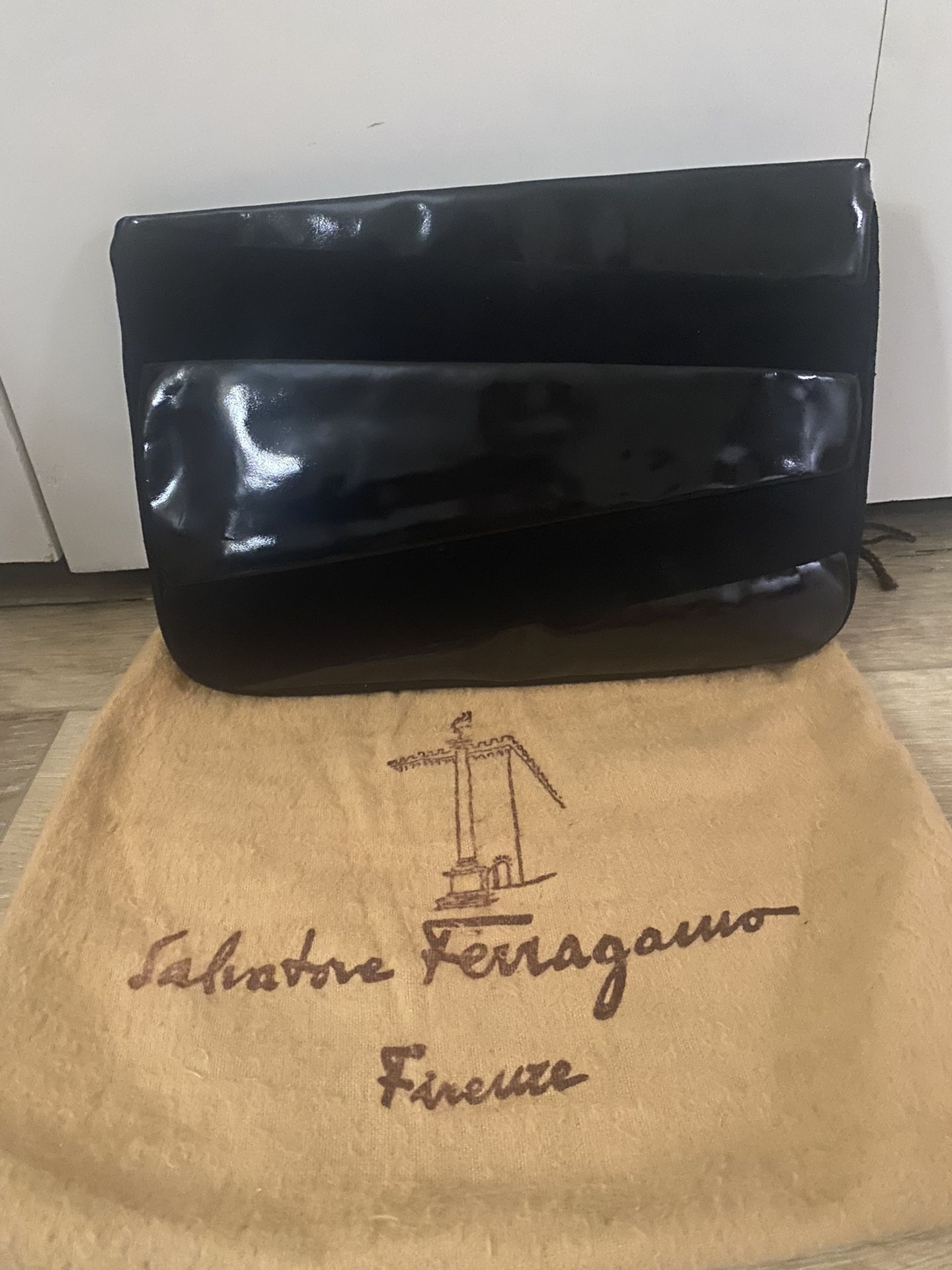 Vintage Ferragamo Clutch Or Shoulder Bag