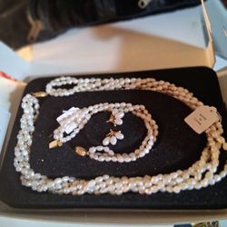 New Pearl 3 Pc Jewelry Set