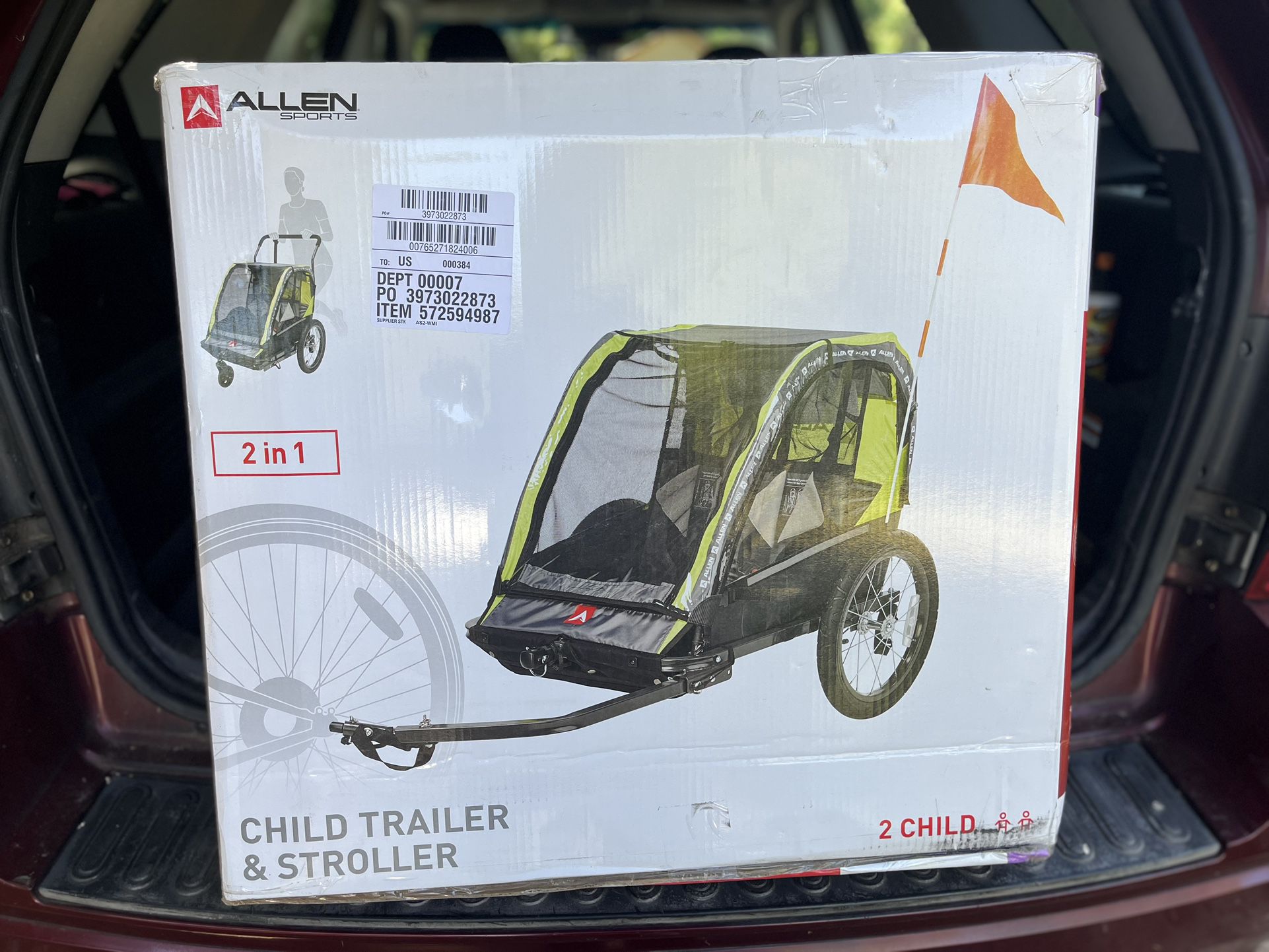 2-Child Bicycle Trailer & Stroller New
