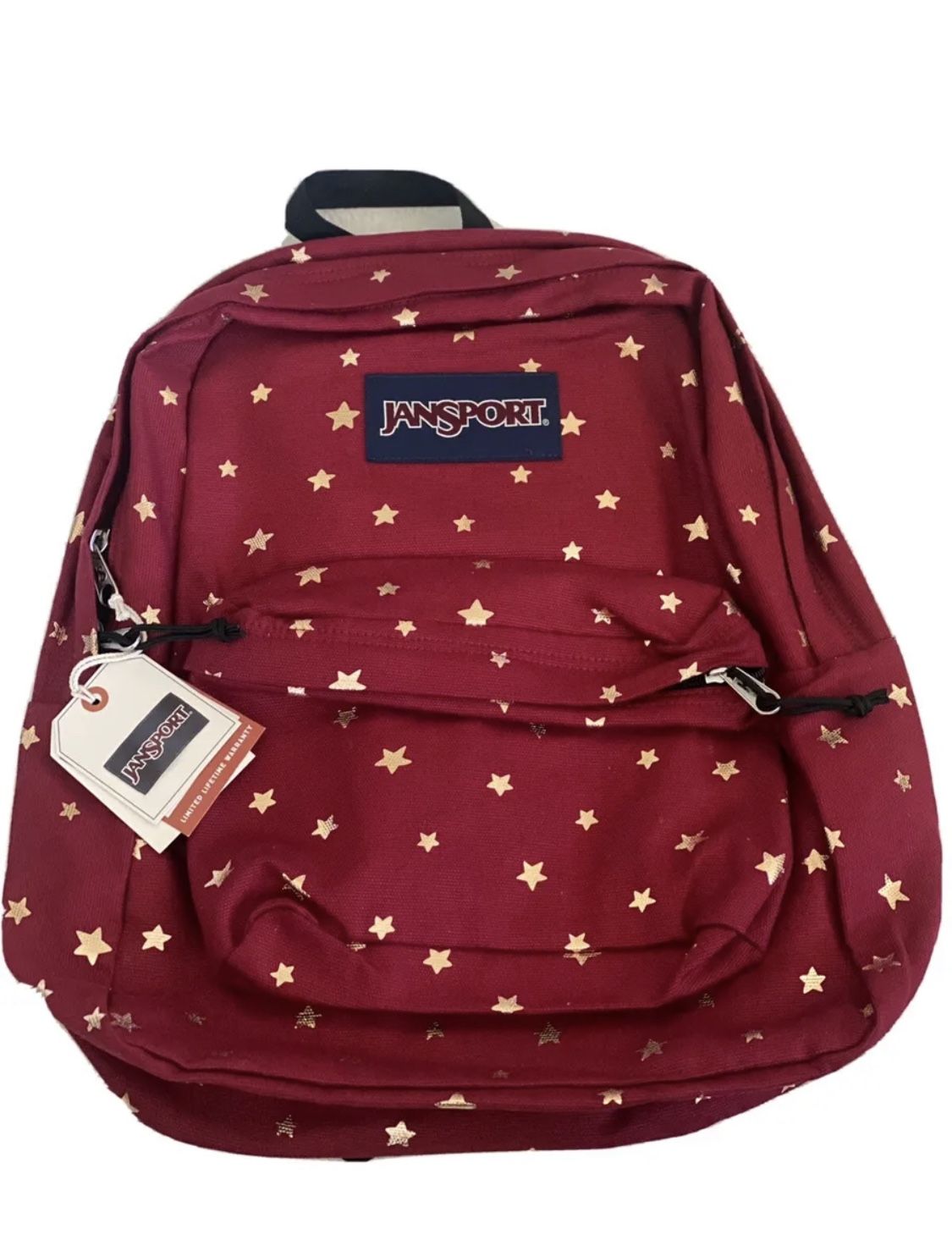 JanSport Superbreak Backpack - Viking Red Golden Stars