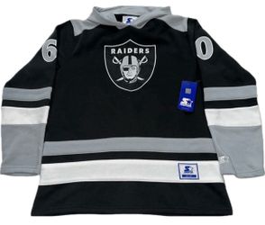 Starter Las Vegas Raiders Hockey Jersey Hoodie Sweatshirt Mens XL New