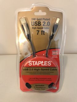 24k gold plated usb 2.0 high speed cable 7ft