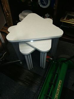 Set of 3 Formica tables.
