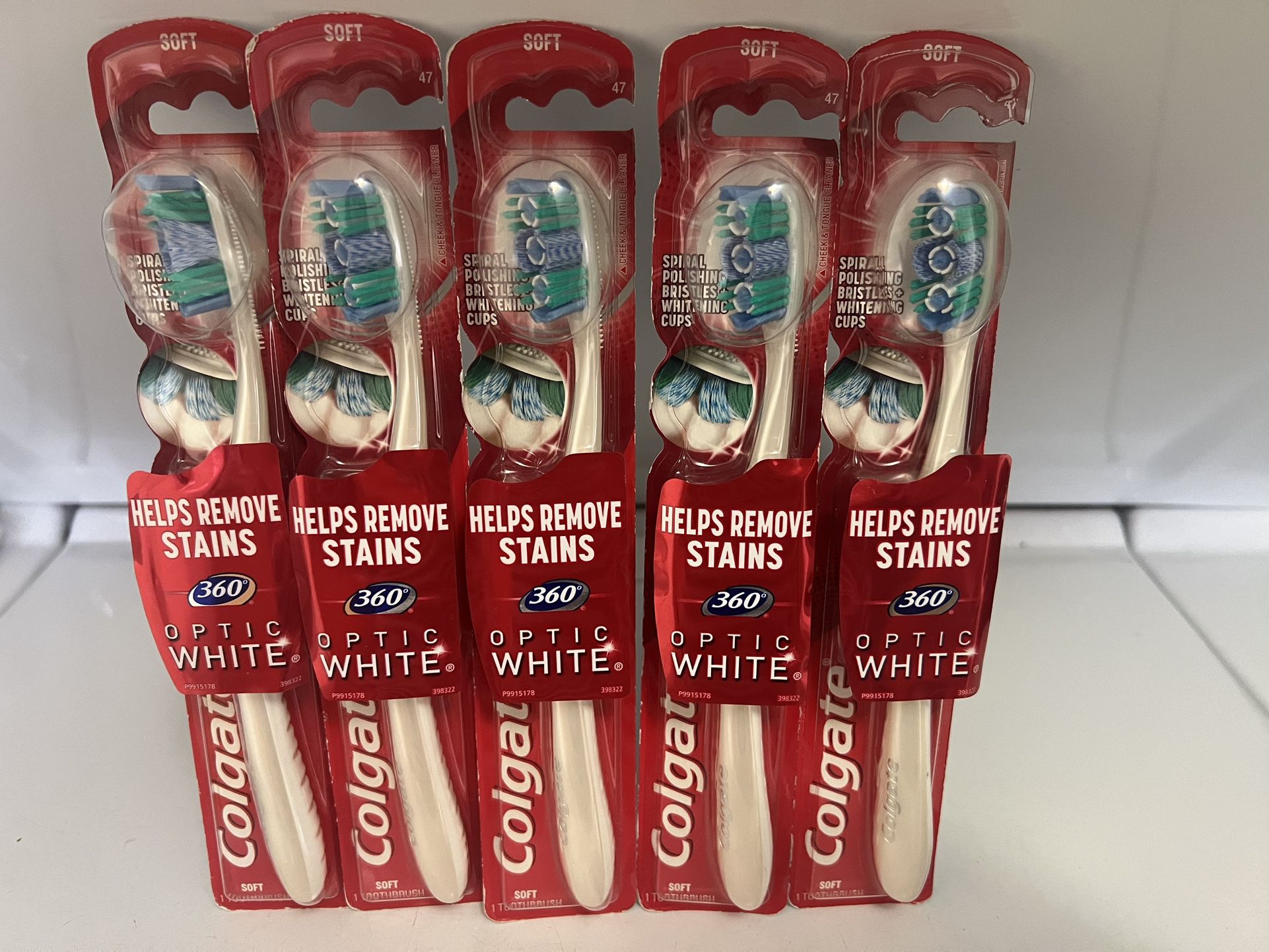 Colgate 360 Optic White toothbrush all 5 x $12