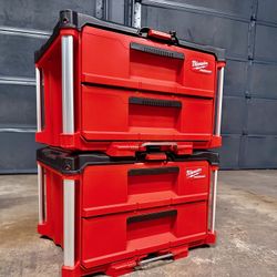 Two New Milwaukee PACKOUT 22” Inch 2-Drawer Tool Box 