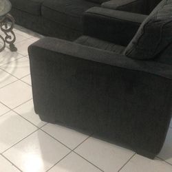 Dark Grey Full 3 Piece Living Room Set