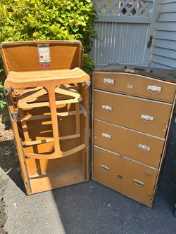 Antique 1926 Belber Wardrobe Trunk - Complete Original Drawers & Hangers (Patent 1591902)