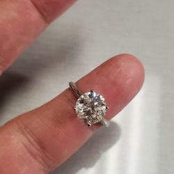 3.05 Carat G Si1 Round Diamond Ring 14K White Gold Gorgeous!