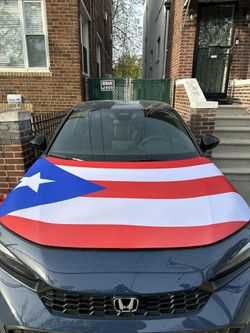 Puerto Rico Flag Hood Cover Fits All Cars