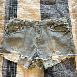 Distressed Denim Ligh Blue Shorts