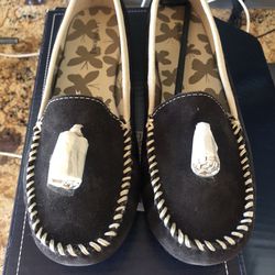 Lands End NWT Women’s Chocolate Suede With Tassel Flat Shoes Size 9