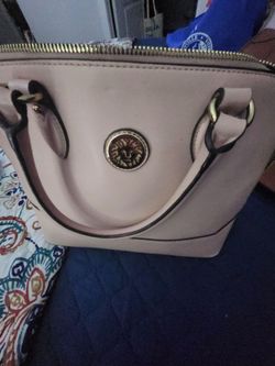 Anne Klein Blush Pink Dome Satchel Handbag – Elegant & Spacious