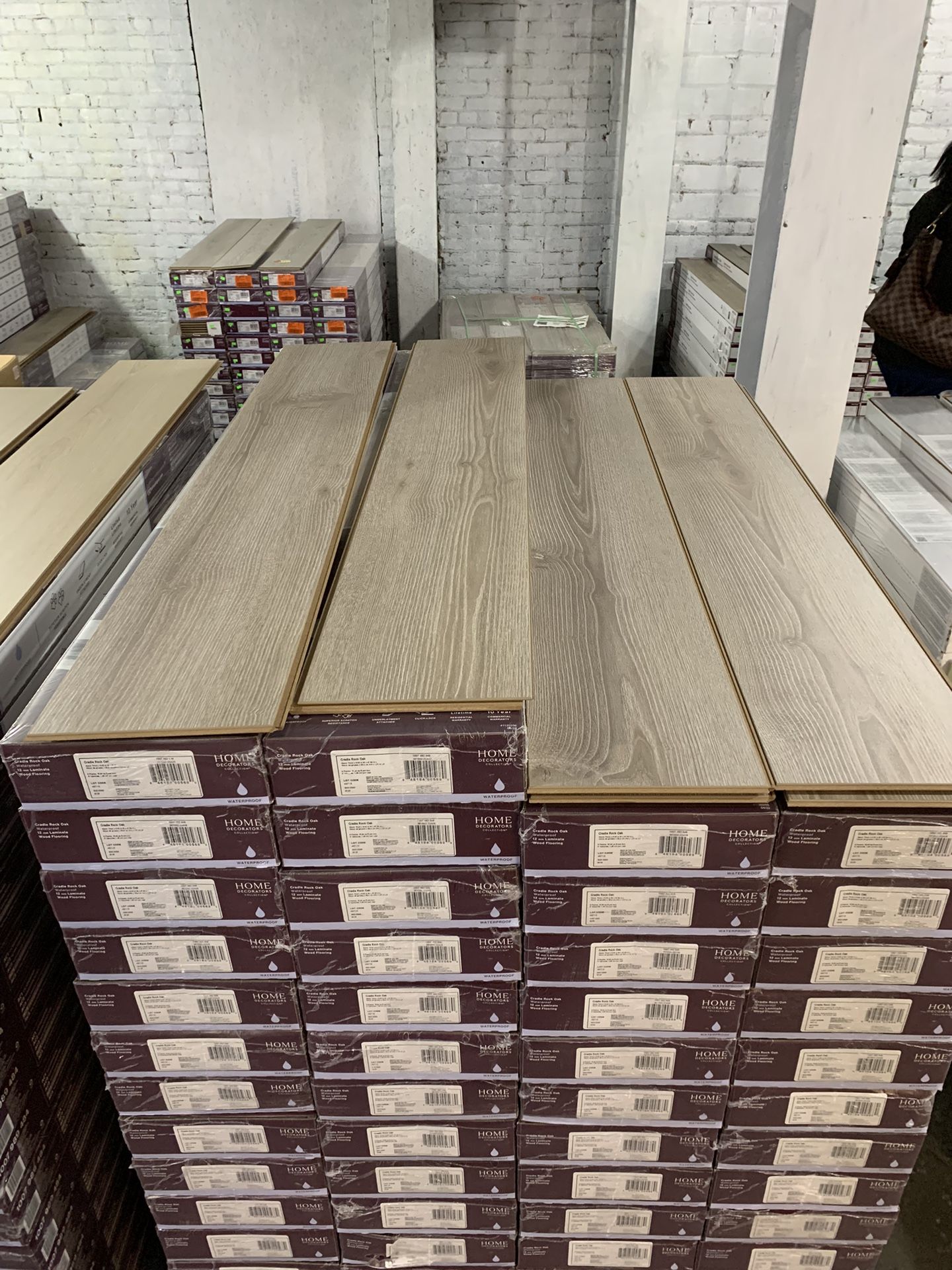 Cradle Rock Oak Home Decorators Collection Beige Waterproof Laminate Flooring Click Lock