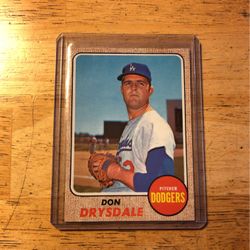 1968 Topps Baseball Card#145 Don Drysdale (Near Mint)