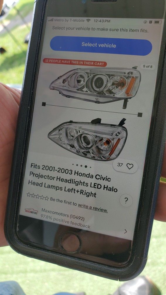 2000 Honda Civic Headlights
