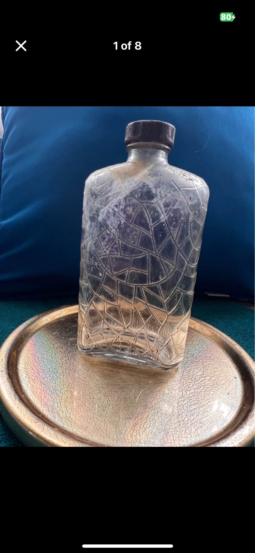 Vintage Turtle Shell Embossed Bottle