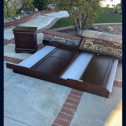 Queen Bed Frame/Mattress/Nightstand