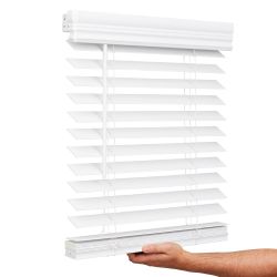 LOTUS  WINDOWARE 44x60 Faux Wood Blind Retail $80