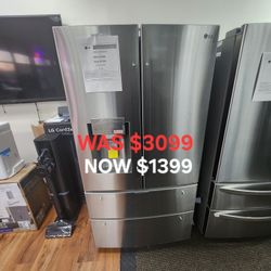 28 Cu. Ft. 4 Door French Door Smart Refrigerator With ICE AND Water Dispenser 