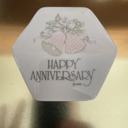 Happy Anniversary  Anniversary Keepsake Hinged Box Vintage Porcelain Designer Collection WWA 1976 Japan