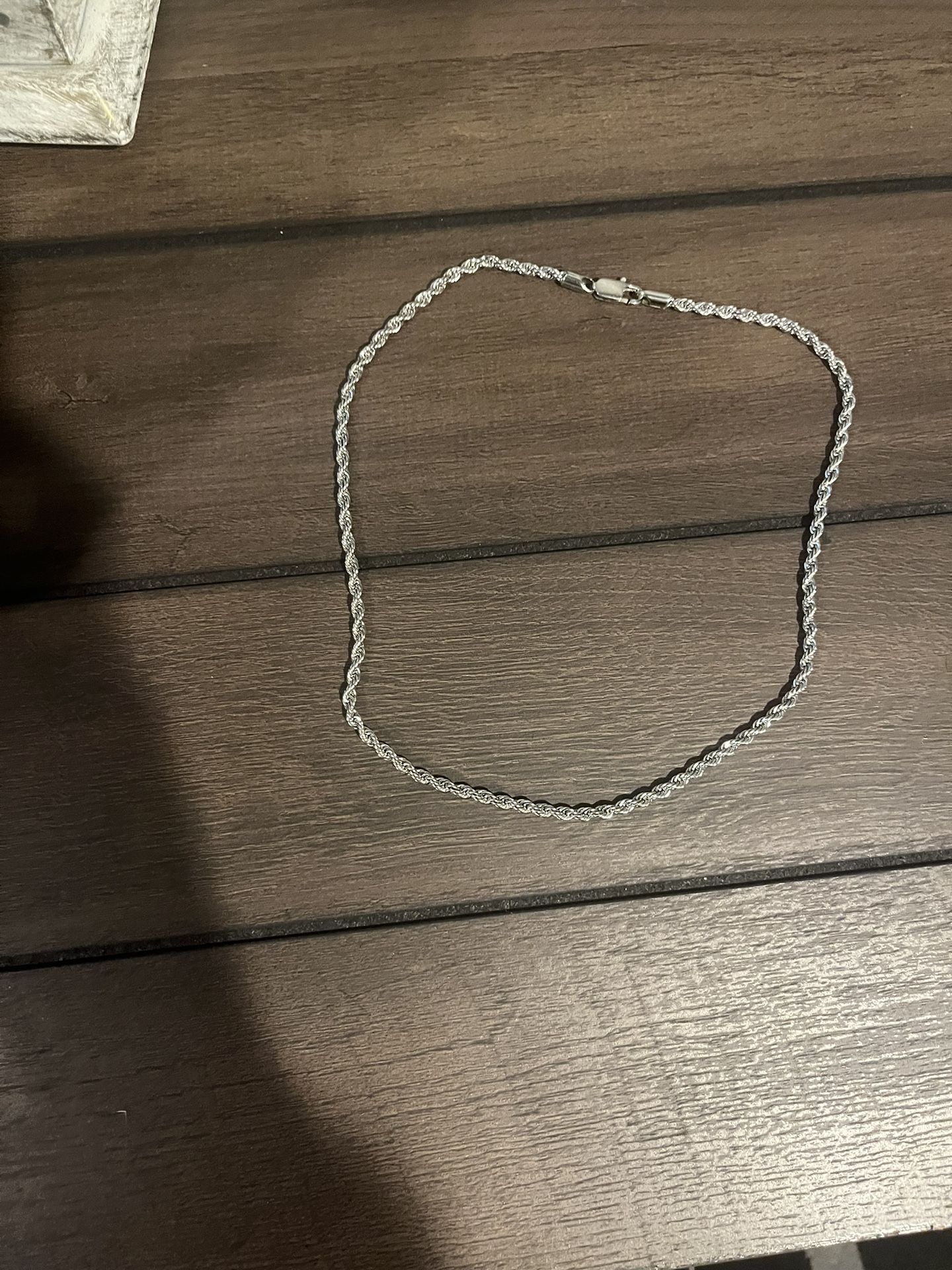 Silver rope chain 20”