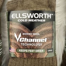 NEW Ellsworth cold weather Merino Wool Boot Sock (set of 3)