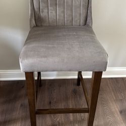 New Gray Upholstered Bar Stool