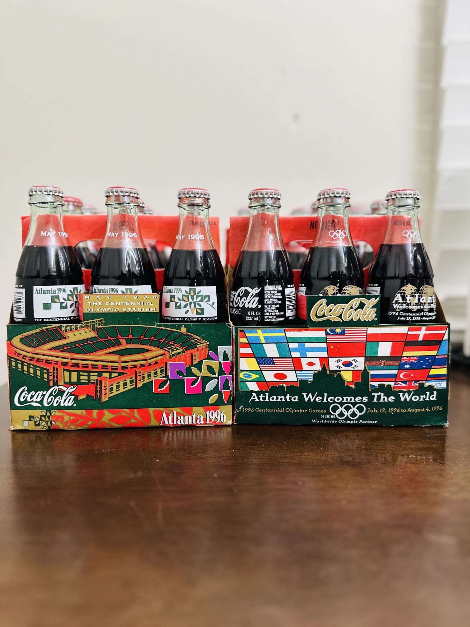 Coca Cola Commemorative Bottles Set of 6
