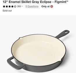 Figmint 12" Enamel Cast Iron Skillet Gray
