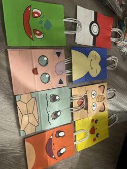 Pokeman 16 Candy Bags Party Supplies 