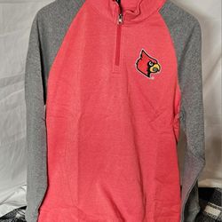 Louisville Cardinals Captivating Two Yutes Raglan Quarter-Zip Windshirt - Red/Charcoal Size Large