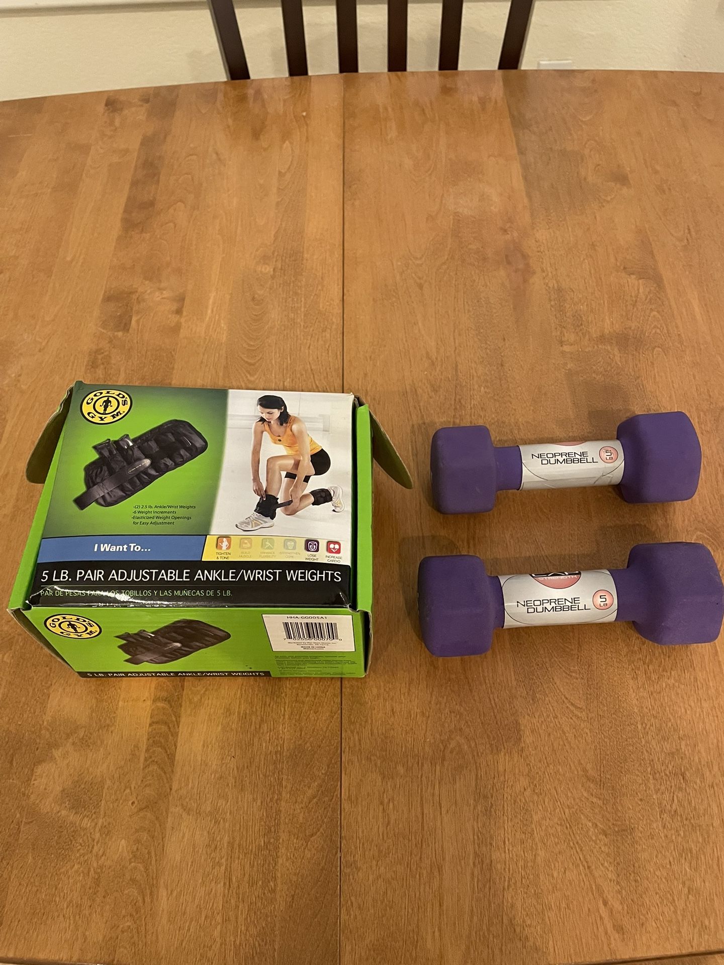 Ankle/Wrist Weights and Neoprene 5 lbs Dumbbells