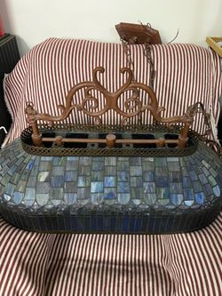 Vintage Tiffany-style stained glass pool table lamp