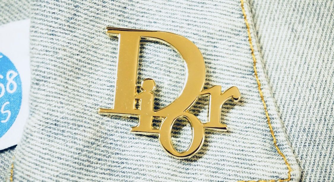 Gold YSL Pin Brooch 1.75”
