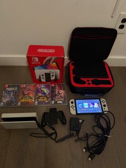 Nintendo Switch OLED Pokémon Bundle - 4 Games, Box & Case