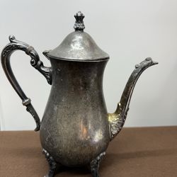 Vintage Leonard Silverplate Coffee Pot Teapot Ornate Footed 9in
