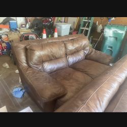Two Seated Leather Couch 