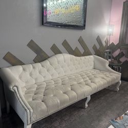 White Tufted, Leather Couch By ModShop