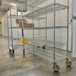 New Industrial Grade Metal Shelving Racks With Optional Wheels 