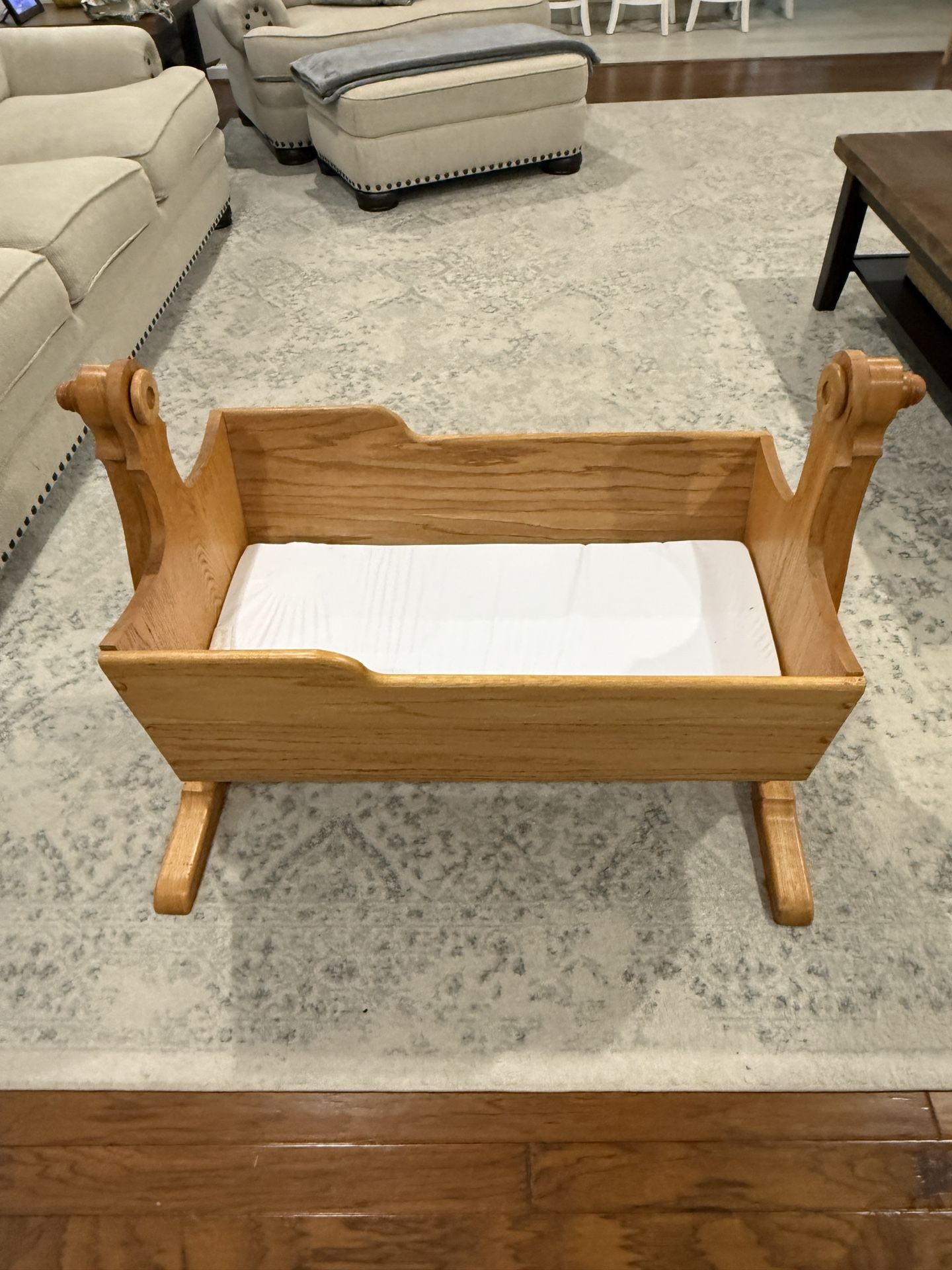 Solid Oak Custom Made Baby Cradle