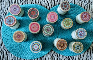 Limited Edition Home Made Natural Candles W/Lavender Petals 