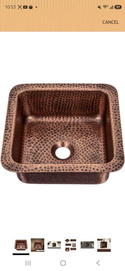Monarch Abode Kitchen & Bar Sink – 12-inch Glasgow Dual Mount Drop in Bar Prep Sink, Hand Hammered Pure Copper Sinks, Drop in or Undermount Kitchen Si
