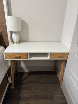 White office desk
