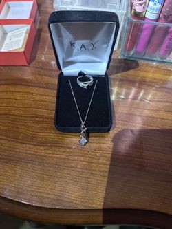 Kay jewelers sterling silver ring and necklace set