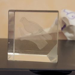 Glass Dove Paperweight