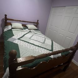 QUEEN BED AND MATTRESS